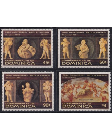 F-EX45971 DOMINICA MNH 1983 CHRISTMAS NAVIDAD RAPHAEL PAINTING ART.