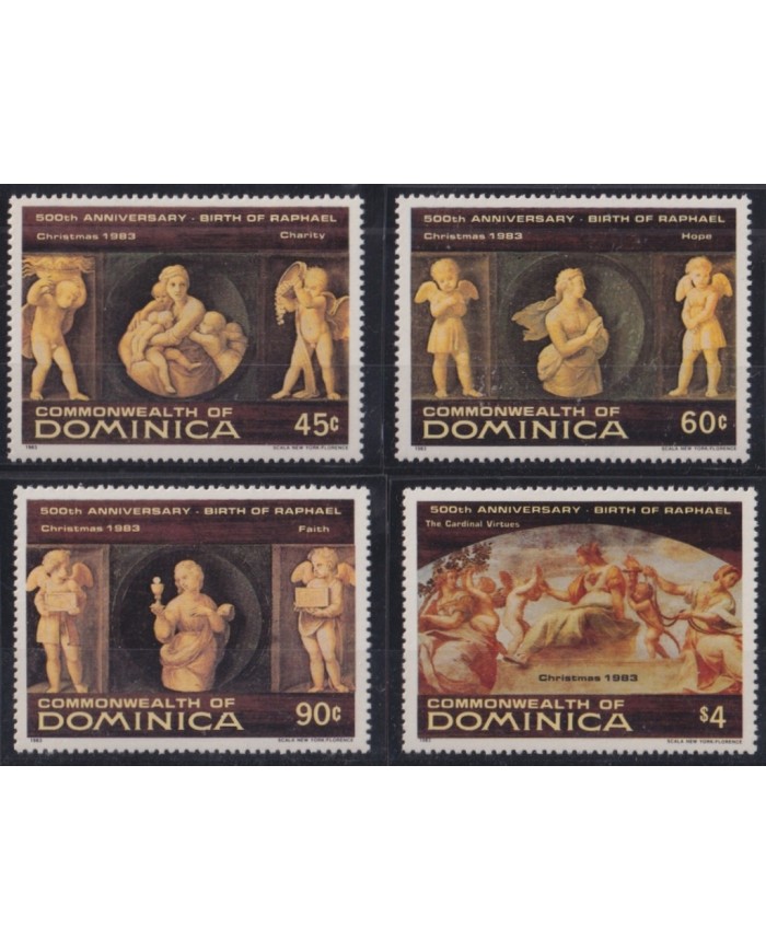 F-EX45971 DOMINICA MNH 1983 CHRISTMAS NAVIDAD RAPHAEL PAINTING ART.