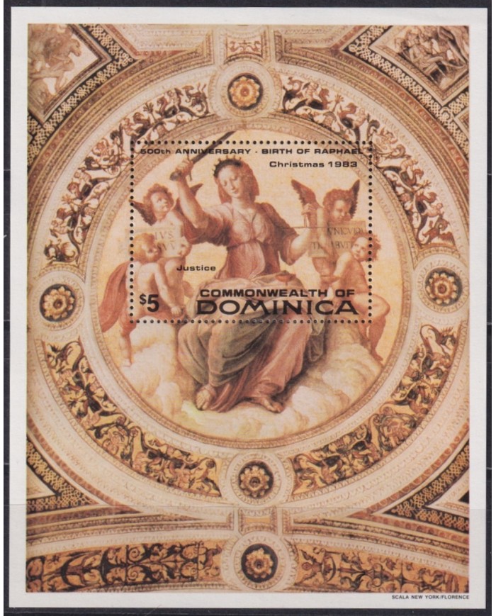 F-EX46196 DOMINICA MNH 1983 CHRISTMAS NAVIDAD RAPHAEL PAINTING ART.