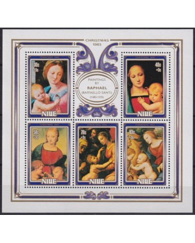 F-EX45472 NIUE MNH 1983 CHRISTMAS NAVIDAD RAPHAEL PAINTING ART.