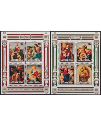 F-EX46198 ZAIRE MNH 1983 CHRISTMAS NAVIDAD RAPHAEL PAINTING ART.