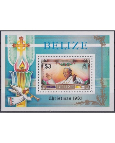 F-EX46180 BELIZE MNH 1983 CHRISTMAS NAVIDAD VIST POPE JOAN PAUL II.
