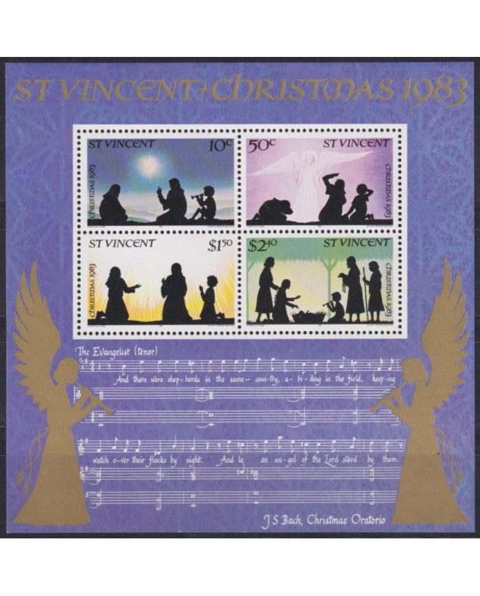 F-EX45474 ST VINCENT MNH 1983 CHRISTMAS NAVIDAD DRAWING MUSIC THE EVANGELIST.