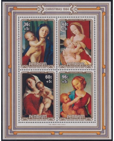 F-EX46208 PENRHYN MNH 1984 CHRISTMAS NAVIDAD ART PAINTING MADONNA LEONARDO.