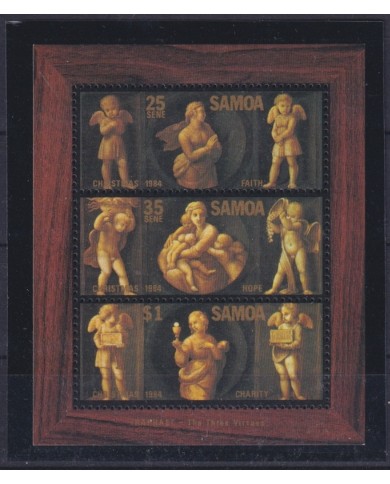 F-EX46210 SAMOA MNH 1984 CHRISTMAS NAVIDAD ART PAINTING RAPHAEL THREES VIRTUES.