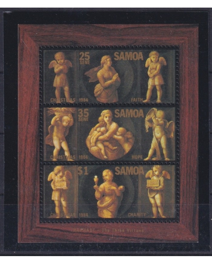 F-EX46210 SAMOA MNH 1984 CHRISTMAS NAVIDAD ART PAINTING RAPHAEL THREES VIRTUES.