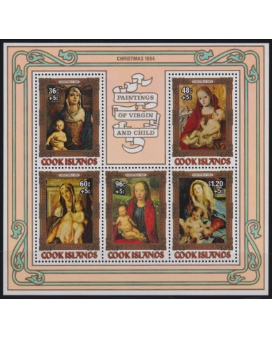 F-EX45477 COOK IS MNH 1984 CHRISTMAS NAVIDAD ART PAINTING MADONNA.