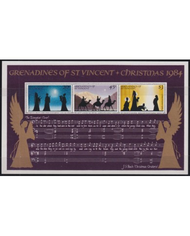 F-EX45476 ST KITTS & ST VINCENT MNH 1984 CHRISTMAS NAVIDAD DRAWING BACH MUSIC ORATORIO
