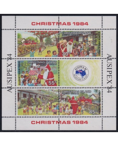 F-EX46202 CHRISTMAS IS MNH 1983 CHRISTMAS NAVIDAD DRAWING AUSIPEX´84 SANTA CLAUS.