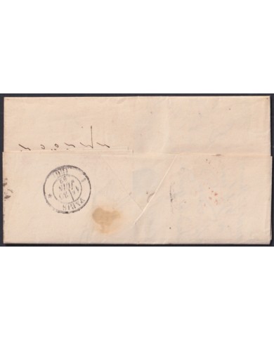 F-EX46267 ESPAÑA SPAIN 1852 STAMPLESS BARCELONA TO PARIS FRANCE.