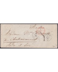 F-EX46266 ESPAÑA SPAIN 1858 STAMPLESS MADRID TO PARIS FRANCE.