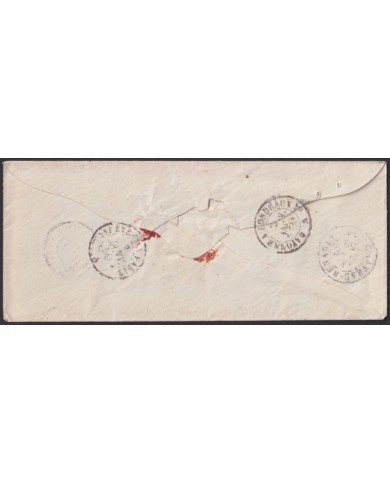 F-EX46266 ESPAÑA SPAIN 1858 STAMPLESS MADRID TO PARIS FRANCE.