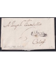 F-EX46269 ESPAÑA SPAIN 1788 STAMPLESS “CATALUÑA” LERIDA SALELLES TO CALAFF.
