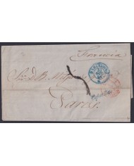 F-EX46278 ESPAÑA SPAIN 1854 STAMPLESS BARCELONA TO PARIS FRANCE.