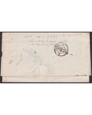 F-EX46279 ESPAÑA SPAIN 1854 STAMPLESS BARCELONA TO PARIS FRANCE.