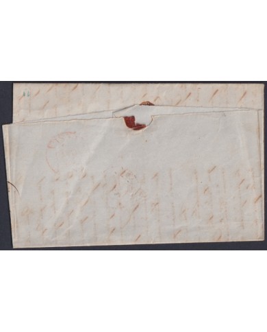 F-EX46280 ESPAÑA SPAIN 1856 STAMPLESS HUESCA TO OLORON FRANCE.