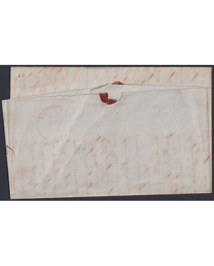 F-EX46280 ESPAÑA SPAIN 1856 STAMPLESS HUESCA TO OLORON FRANCE.