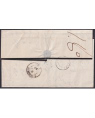F-EX46281 ESPAÑA SPAIN 1857 STAMPLESS BARCELONA TO AGDE FRANCE.