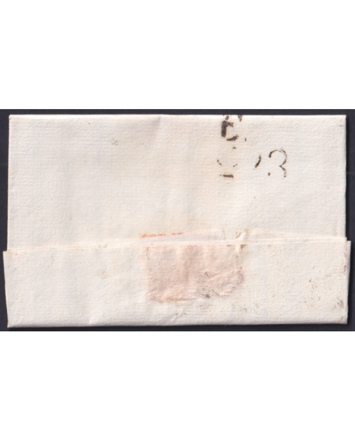 F-EX46283 ESPAÑA SPAIN 1807 STAMPLESS CALAFF TO BARCELONA “C.7. CATALUÑA”.