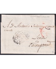 F-EX46285 ESPAÑA SPAIN 1838 STAMPLESS MANRESANA CERVERA - TARRAGONA “CATALUÑA”.