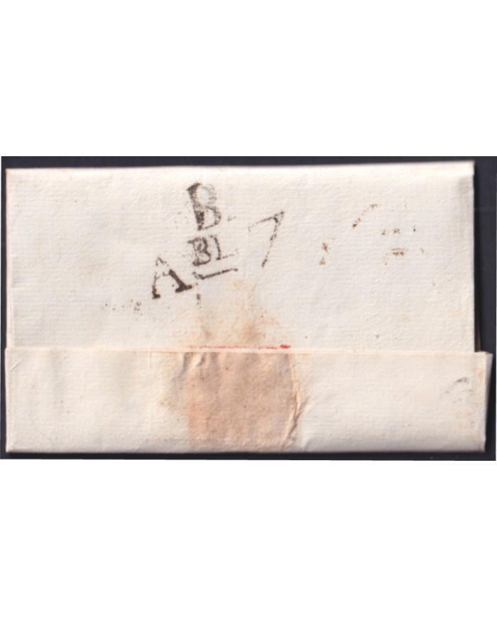 F-EX46297 ESPAÑA SPAIN 1807 STAMPLESS CALAFF TO BARCELONA “C.7. CATALUÑA”.