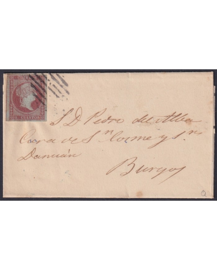 F-EX46304 ESPAÑA SPAIN 1855 4 cu Ed.40 COVER MADRID TO BURGOS.