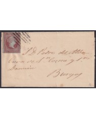 F-EX46304 ESPAÑA SPAIN 1855 4 cu Ed.40 COVER MADRID TO BURGOS.