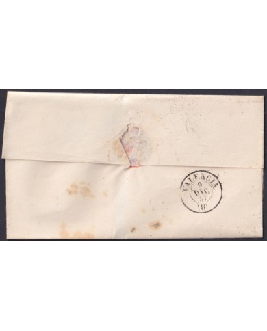F-EX46306 ESPAÑA SPAIN 1857 4 cu Ed.48 COVER ALICANTE TO VALENCIA.
