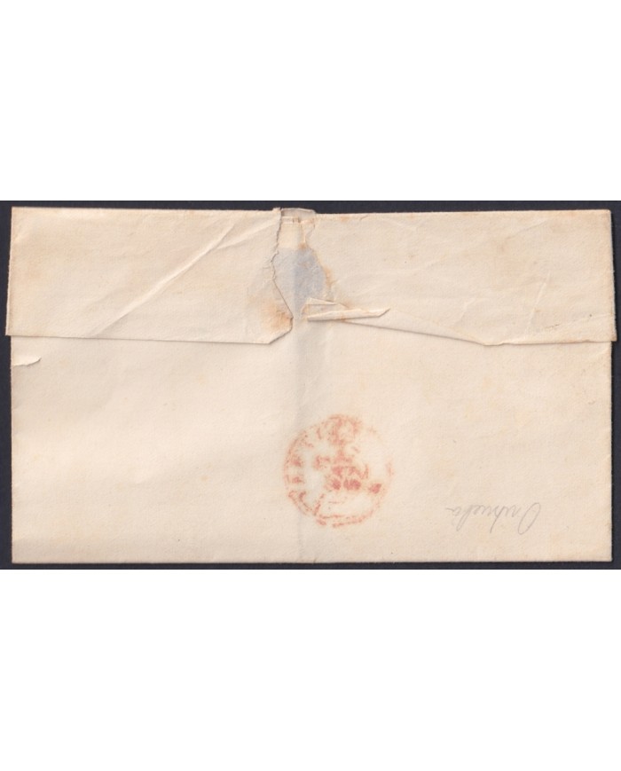 F-EX46307 ESPAÑA SPAIN 1857 4 cu Ed.48 COVER ALICANTE TO VALENCIA.