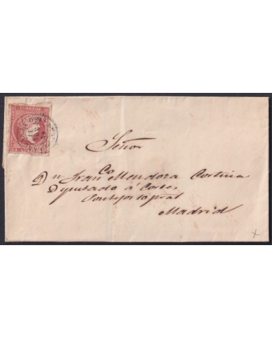 F-EX46311 ESPAÑA SPAIN 1859 4 cu Ed.48 CANGAS DE ONIS TO MADRID.
