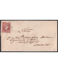 F-EX46311 ESPAÑA SPAIN 1859 4 cu Ed.48 CANGAS DE ONIS TO MADRID.