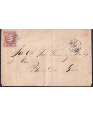 F-EX46317 ESPAÑA SPAIN 1857 4 cu Ed.48 GIJON, ASTURIAS TO PUEBLA DEL DECAN, GALICIA .
