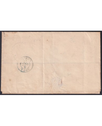 F-EX46317 ESPAÑA SPAIN 1857 4 cu Ed.48 GIJON, ASTURIAS TO PUEBLA DEL DECAN, GALICIA .