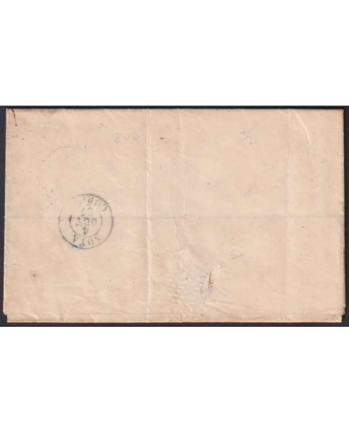 F-EX46317 ESPAÑA SPAIN 1857 4 cu Ed.48 GIJON, ASTURIAS TO PUEBLA DEL DECAN, GALICIA .