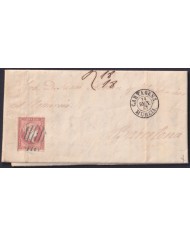 F-EX46323 ESPAÑA SPAIN 1857 4 cu Ed.48 CARTAGENA MURCIA TO BARCELONA.
