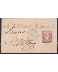 F-EX46324 ESPAÑA SPAIN 1858 4 cu Ed.48 MONDOÑEDO, VIGO TO SANTIAGO DE COMPOSTELA.