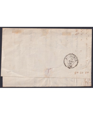 F-EX46335 ESPAÑA SPAIN 1861 4 cu Ed.52 HELLIN, ALBACETE TO ALBACETE.