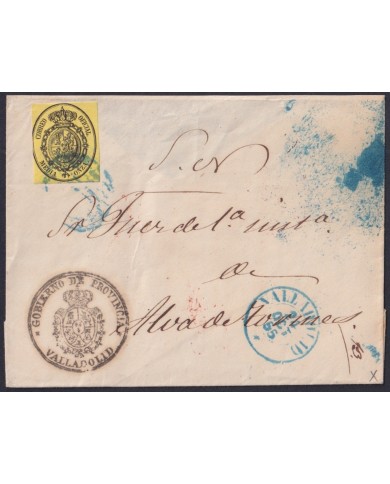 F-EX46356 ESPAÑA SPAIN 1855 1/2 onza Ed.35 FRONT COVER VALLADOLID - ALVA DE TORMES.
