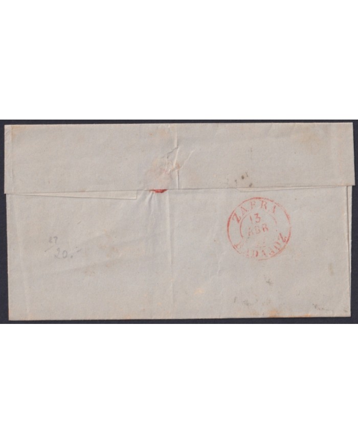 F-EX46357 ESPAÑA SPAIN 1855 4 cu Ed.48 ALMENDRALEJO BADAJOZ TO ZAFRA.