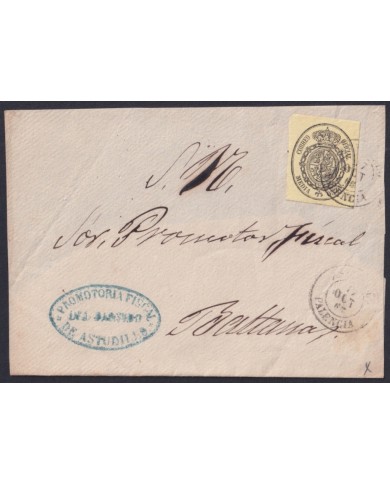 F-EX46358 ESPAÑA SPAIN 1855 1/2 onza 1857 Ed.35 FRONT COVER ASTUDILLO - BALTANAS.