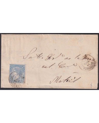 F-EX46362 ESPAÑA SPAIN 1865 4 cu Ed.75 CARTAGEN, MURCIA TO MOTRIL.