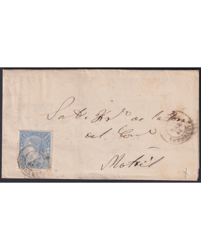 F-EX46362 ESPAÑA SPAIN 1865 4 cu Ed.75 CARTAGEN, MURCIA TO MOTRIL.