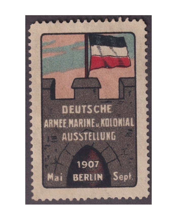 F-EX17365 GERMANY ALEMANIA CINDERELLA 1907 COLONIAL ARMY MARINE FAIR 30x45mm NO GUM.