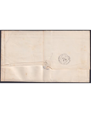 F-EX46364 ESPAÑA SPAIN 1865 4 cu Ed.75 MALAGA TO REUS. “X” CANCEL.