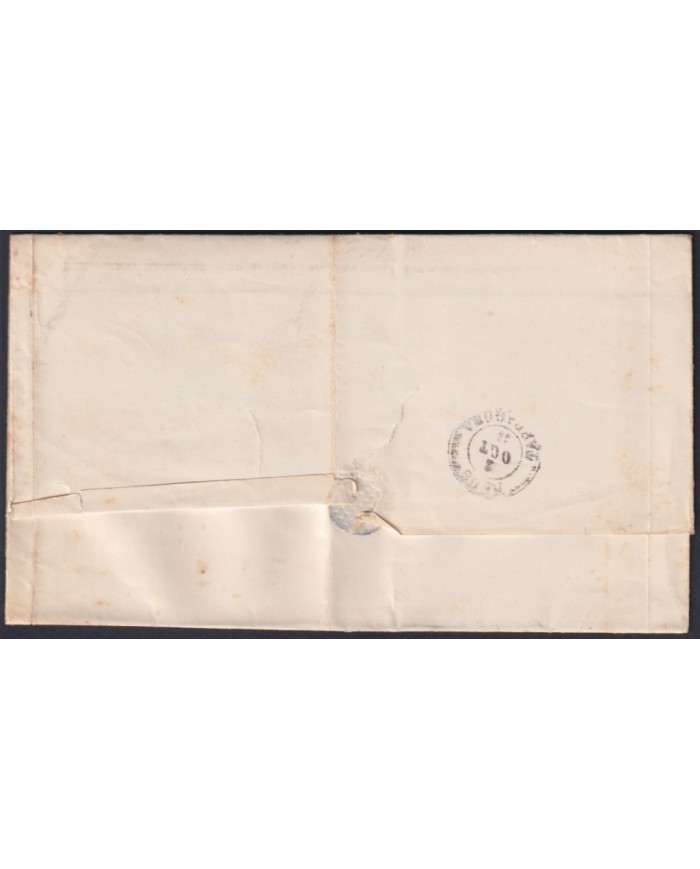 F-EX46364 ESPAÑA SPAIN 1865 4 cu Ed.75 MALAGA TO REUS. “X” CANCEL.