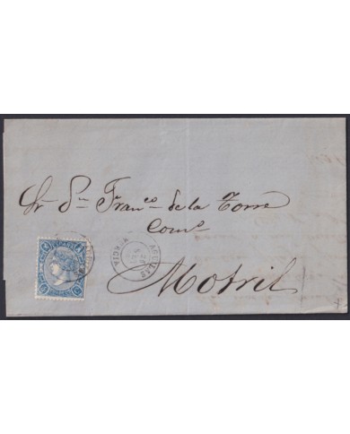 F-EX46365 ESPAÑA SPAIN 1865 4 cu Ed.75 AGUILAS, MURCIA TO MOTRIL, EAGLE BIRD.