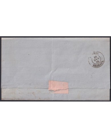 F-EX46365 ESPAÑA SPAIN 1865 4 cu Ed.75 AGUILAS, MURCIA TO MOTRIL, EAGLE BIRD.