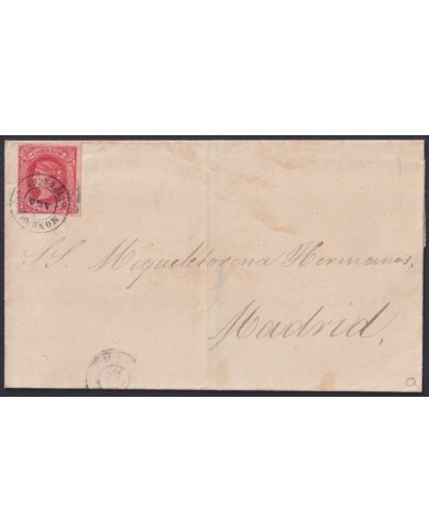 F-EX46366 ESPAÑA SPAIN 1864 4 cu Ed.64 MONDRAGON, GUIPUZCOA TO MADRID.