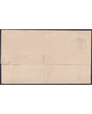 F-EX46366 ESPAÑA SPAIN 1864 4 cu Ed.64 MONDRAGON, GUIPUZCOA TO MADRID.