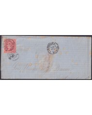 F-EX46369 ESPAÑA SPAIN 1864 4 cu Ed.64 CARTAGENA. MURCIA TO MADRID.